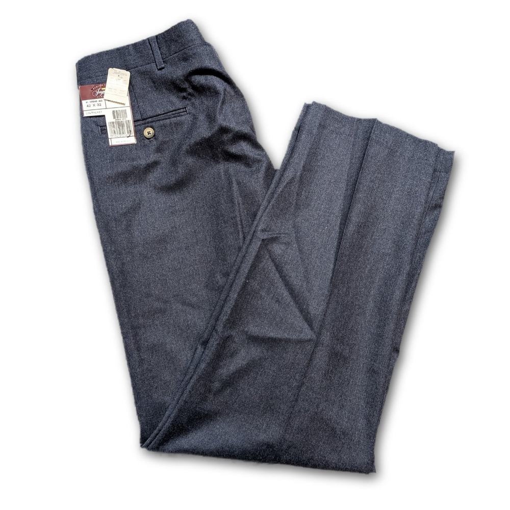 Haggar Premium Edition Mens Pants Navy Blue 42x32 Imperial 100% Worsted Wool USA